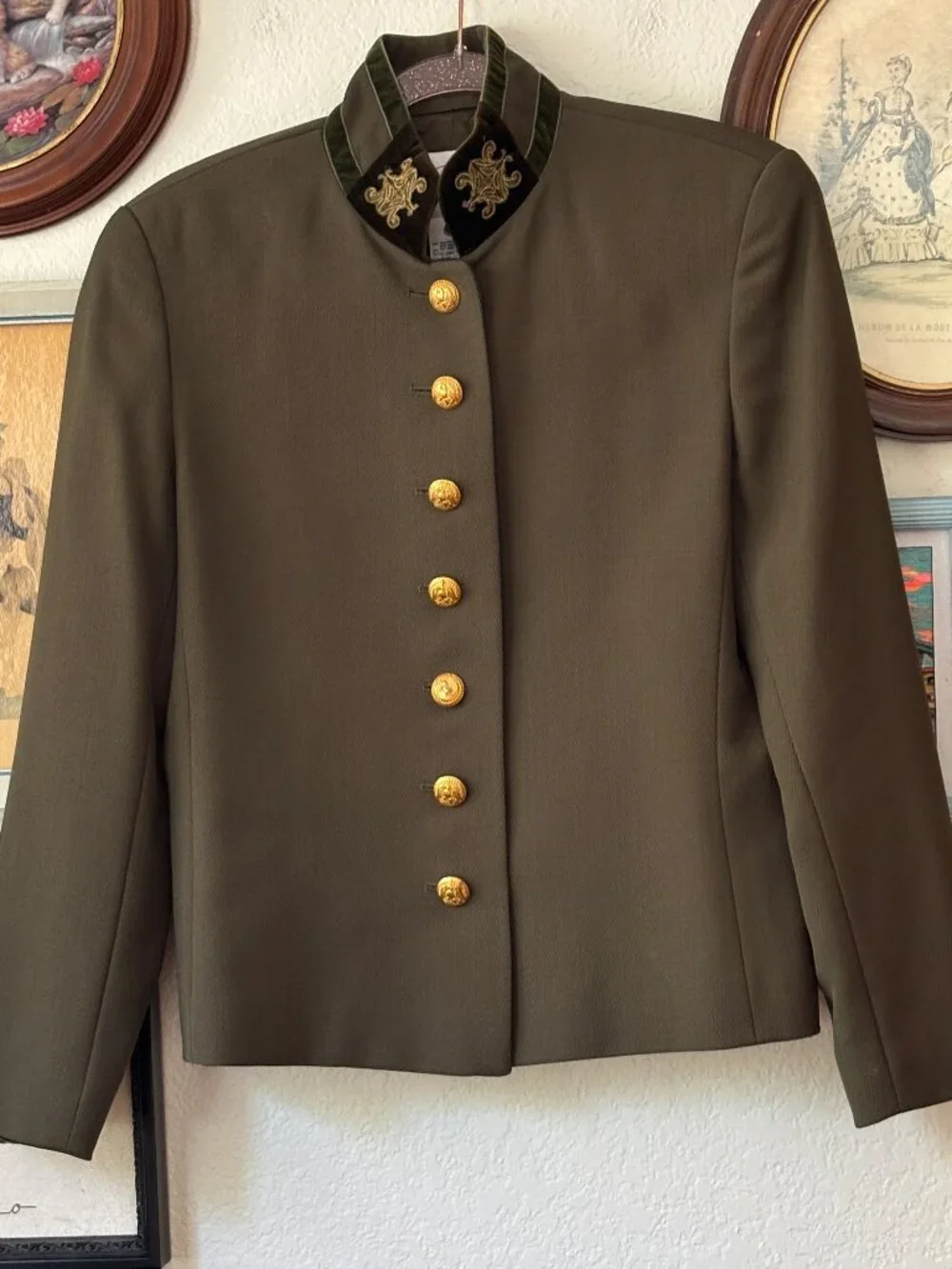 Vintage Army Green Wool Jacket - Picture 1 of 3